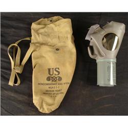 US WWII NON-COMBATANT GASMASK M1A2-1-1-