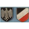 Image 1 : 2 ORIG SHIELDS FOR NAZI AFRIKA CORPS PITH HELMET,PRONGS
