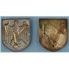 Image 2 : 2 ORIG SHIELDS FOR NAZI AFRIKA CORPS PITH HELMET,PRONGS