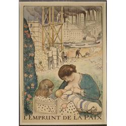 LEmprunt deLapaix Orig Vintage Poster WWI Lebasque