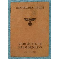 NAZI PASSPORT FOR FOREIGNER FERRUCCIO GAMBINI WWII