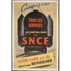 SNCF Original Vintage Poster Railroad Train Poster 1947