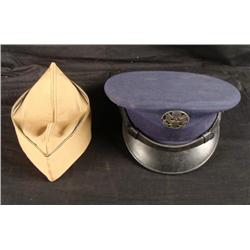 US BLUE MILITARY VISOR & OFFICERS SIDE CAP