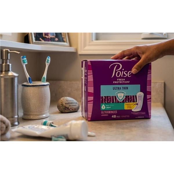 Poise Ultra Thin Light Pads 48 Count