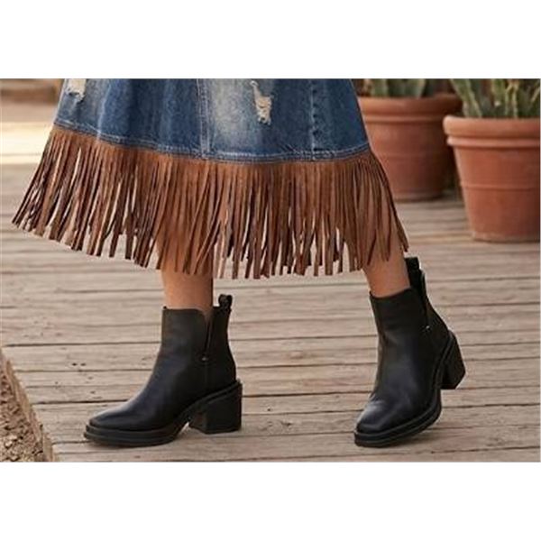 Franco Sarto Black Leather Ankle Boots - Women's size 5