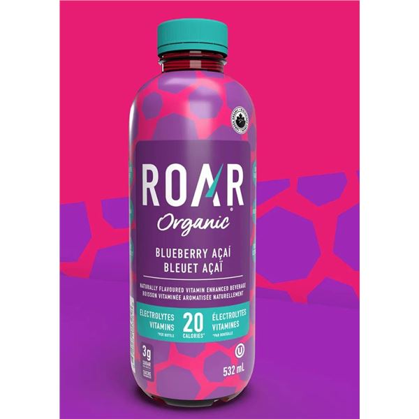 ROAR Organic Blueberry Açai 12-Pack 532ml