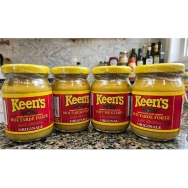 4 Keen's Prepared Hot Mustard Jars, 100 mL Each