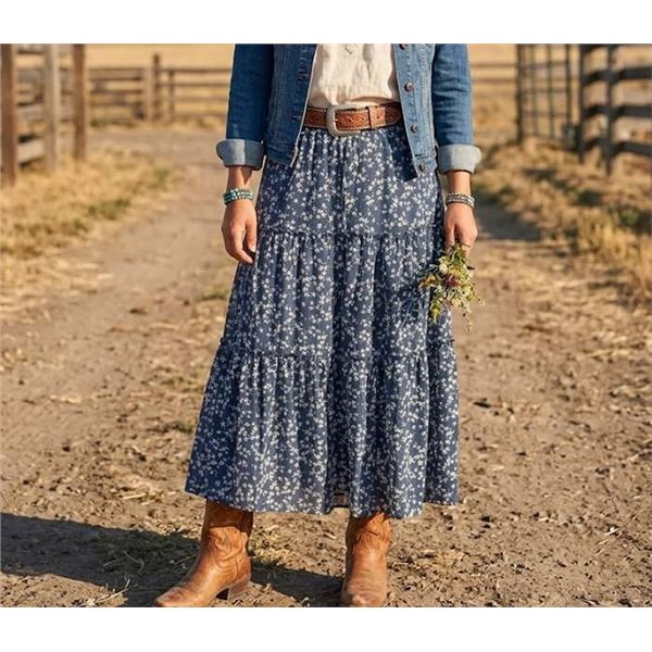 Spevert Women's Blue Floral Skirt, M