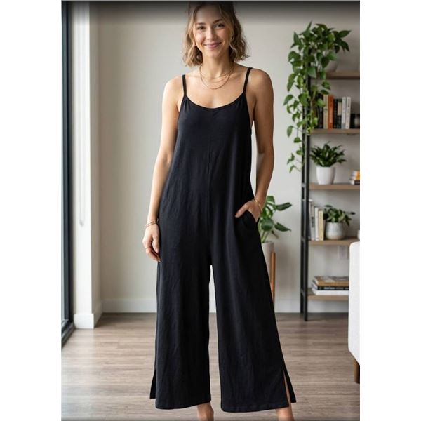 Ekouaer Women's Black Jumpsuit, Small
