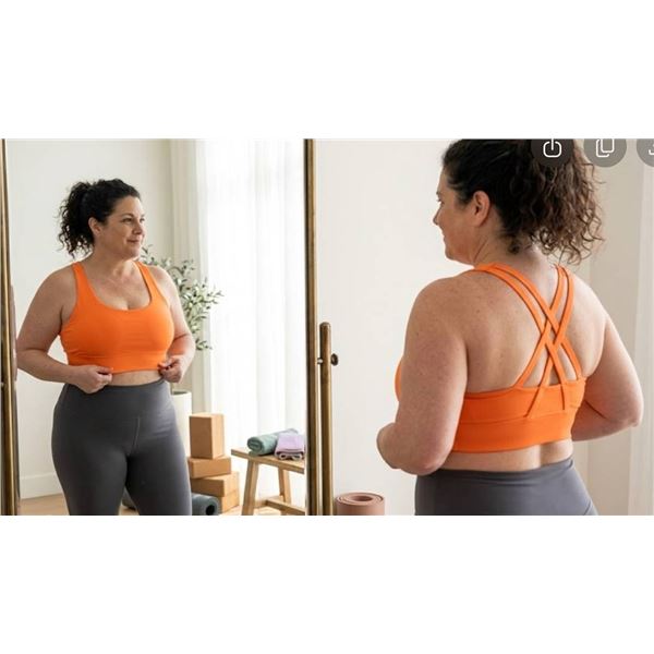 Grace Form Orange Sports Bra, Size L