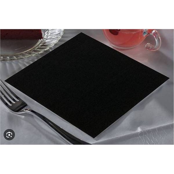 Hoffmaster 16"x17" Linen-like Disposable Black Dinner Napkins - 300