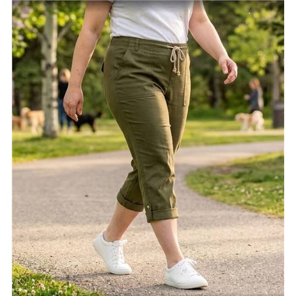 Simon Chang High Waisted Roll-Up Cargo, Size