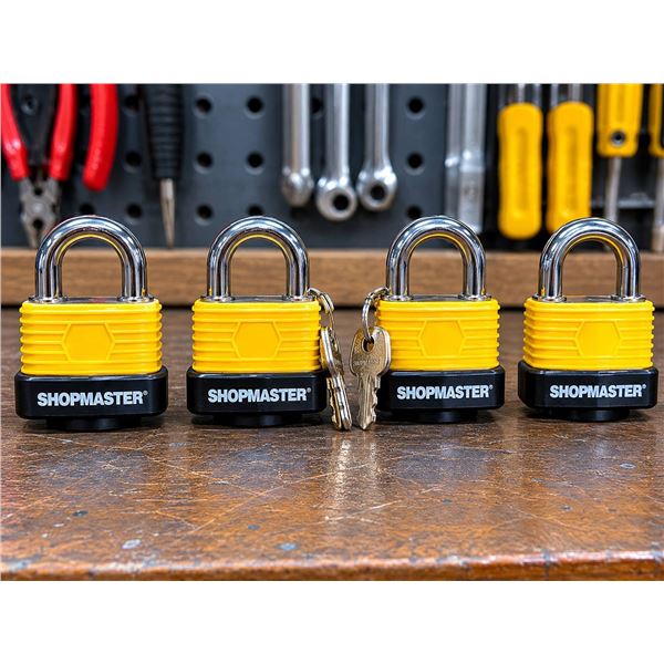 Lot of 2 - ShopMaster Weather Resistant Padlocks 2pk