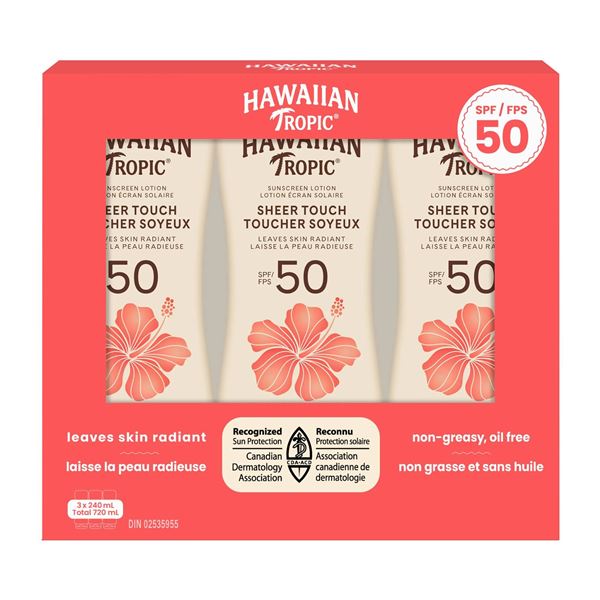 Hawaiian Tropic Sheer Touch SPF 50 Lotion Set (3 x 240ml)