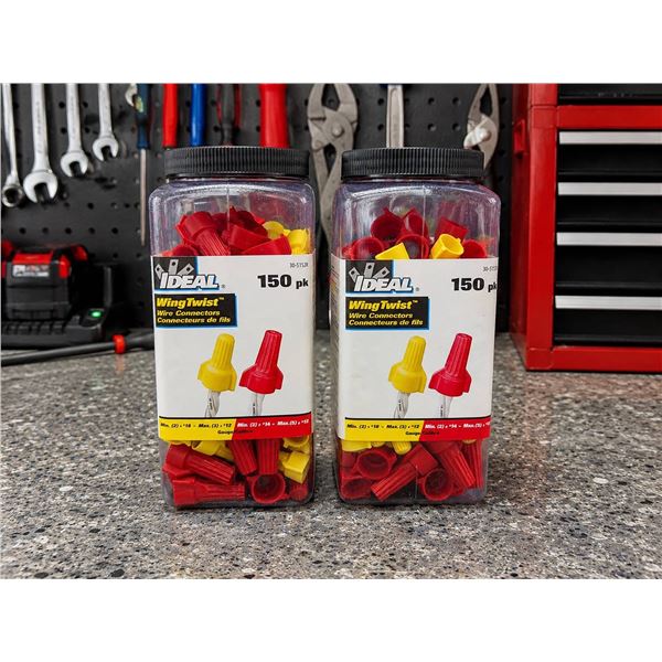 Lot of 2 - IDEAL WingTwist Wire Connectors, 150pk