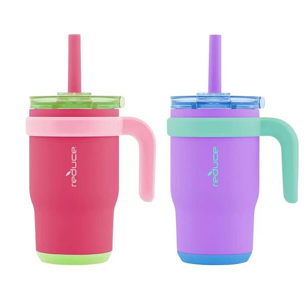 Reducer Insulated Tumblers with Lids and Straws. Lot of 2
