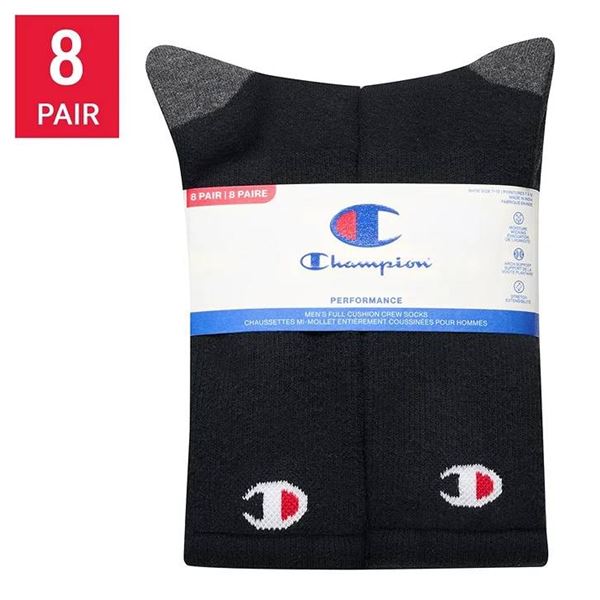 Champion Men's Crew Socks 8 Pairs