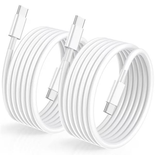 Lot of 2 USBC-USBC 5A Fast Charging Cables, 2 Packs, 2M long