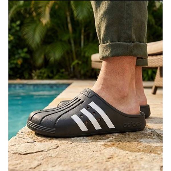 Adidas Adilette Clog US 9 Black White