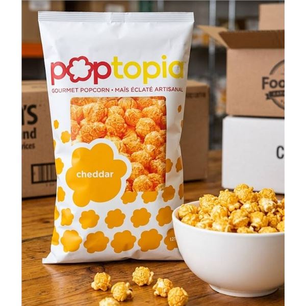 Poptopia Cheddar Popcorn 24-Pack 125g Each