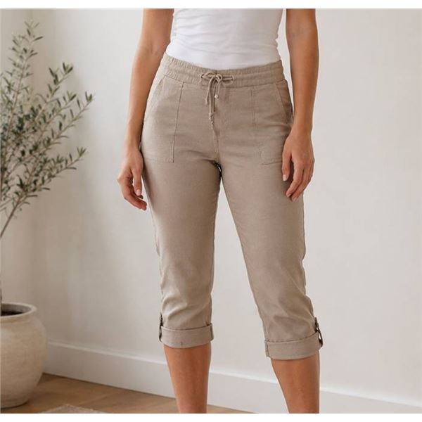 Simon Chang High Waisted Roll-Up Cargo Pants,