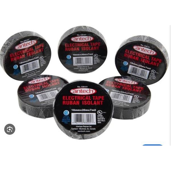 12 rolls of Cantech Electrical Tape Rolls