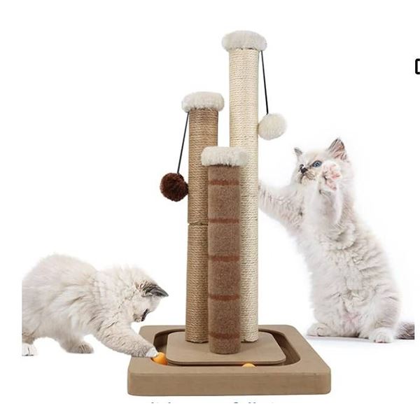 Amazon Basics Cat Scratching Post, Beige Triple Post