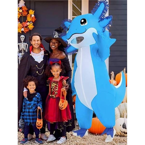Adult Inflatable Axolotl Costume, Blue
