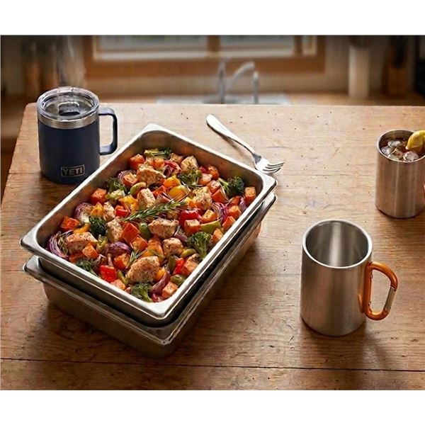 Camp Mugs and Metal Trays