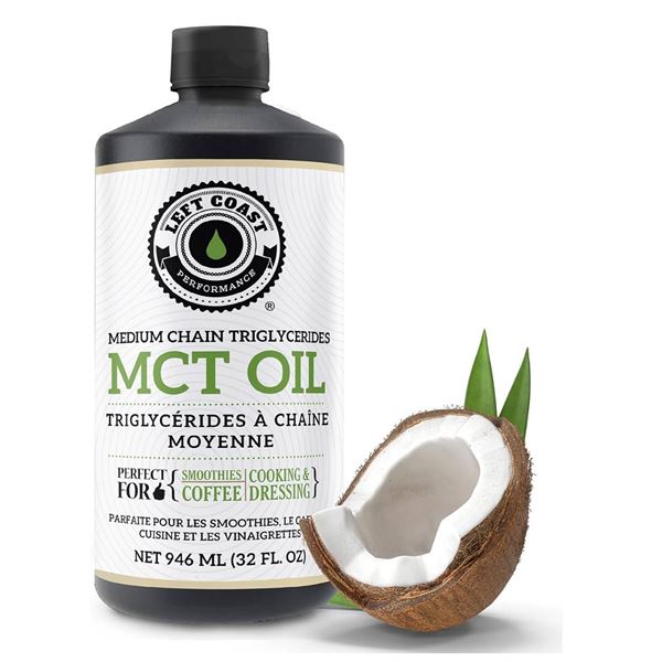 Lot of 2  bottles of Left Coast Performance Medium Chain Triglycerides (MCT) Oil