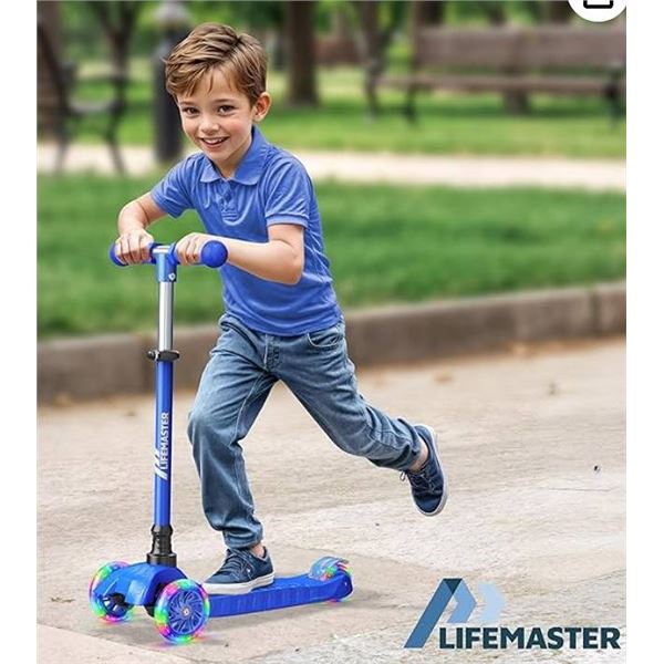 Lifemaster LED Light Kids Scooter, 3-Wheel **Color May Vary**