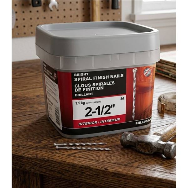 Lot of 3 Hillman Spiral Finish Nails 1.5kg