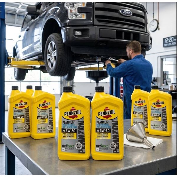 Lot of 6 Bottles Pennzoil Platinum 5W-30 Motor Oil