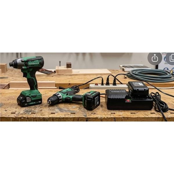 Metabo HPT 18V Cordless Drill & Impact Set With Batteries And Charger
