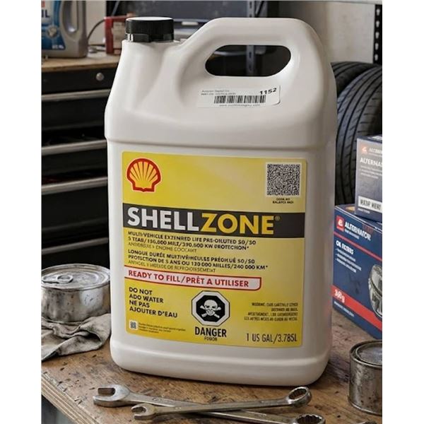 ShellZone Antifreeze Coolant, Lot of 3 x 3.785L