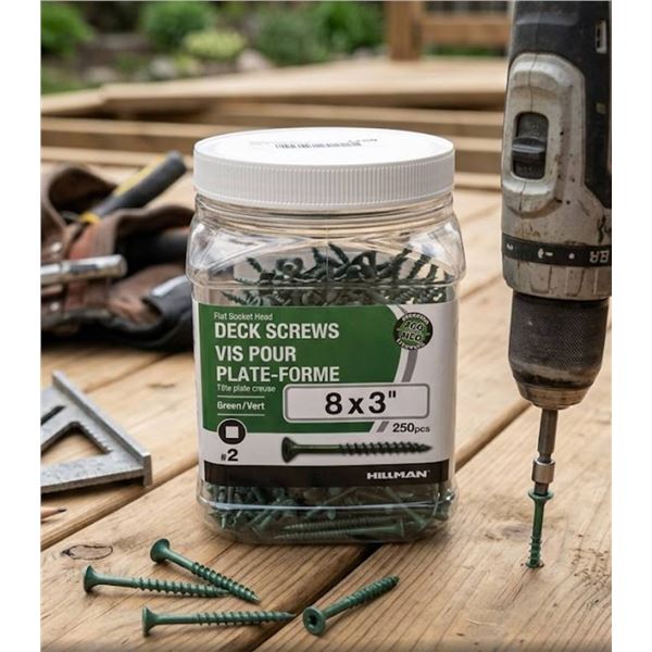 Hillman #2 Deck Screws 8x3" 250 Pieces