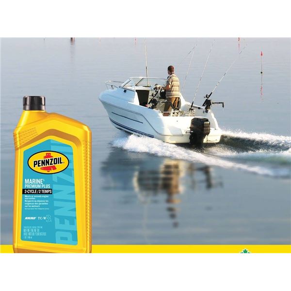 Lot of 6 Pennzoil Marine Premium Plus 2-Cycle Oil