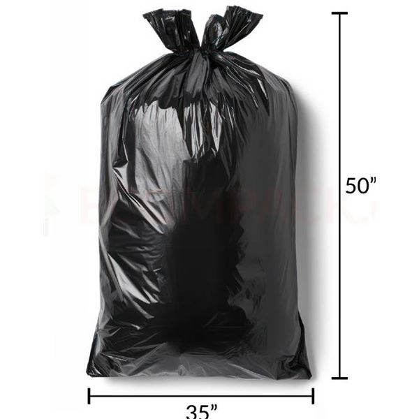 200 Black Bags, 35x50, Regular