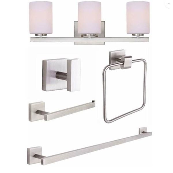 JAE Brushed Nickel 5-Piece Bath Set