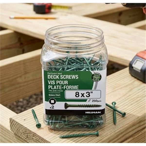 Hillman 8 x 3 inch Deck Screws, 250 pcs
