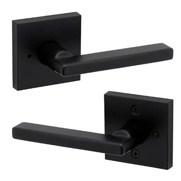 Weiser Halifax Matte Black Privacy Lever Set