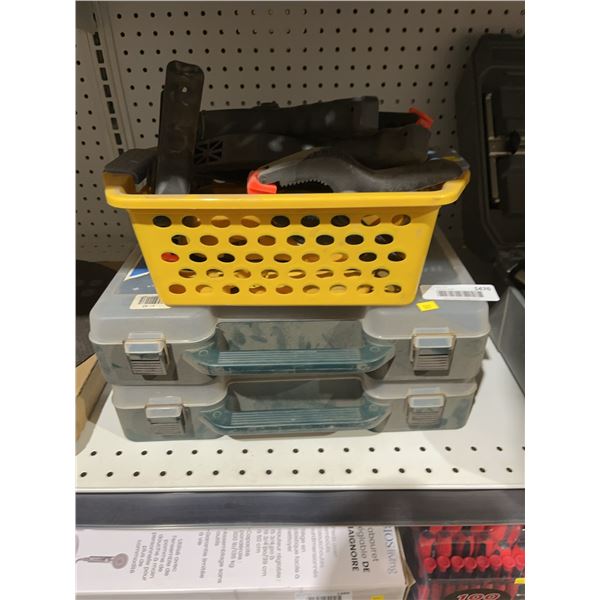 Two Plastic Organizers and Clamp Set