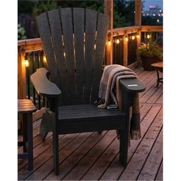 Black Polywood Adirondack Chair