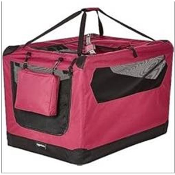 Amazon Basics 36" Soft Pet Crate Red
