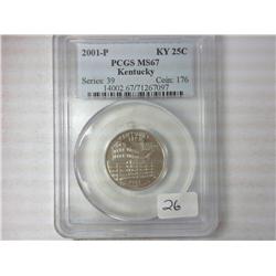 2001-P Kentucky Quarter PCGS MS67