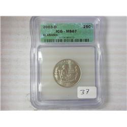 2003-D Alabama Quarter ICG MS67