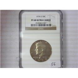 1974-S Kennedy Half NGC PF68 Ultra Cameo