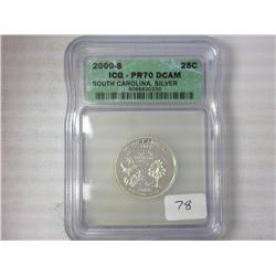 2000-S South Carolina Silver Quarter ICG PR70DCAM