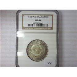 1952 Washington Carver Half Dollar NGC MS64