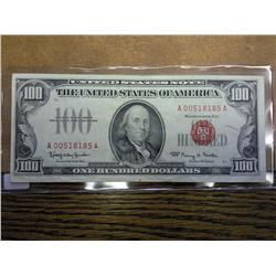 1966 US $100 Red Seal Note (Nice Shape)